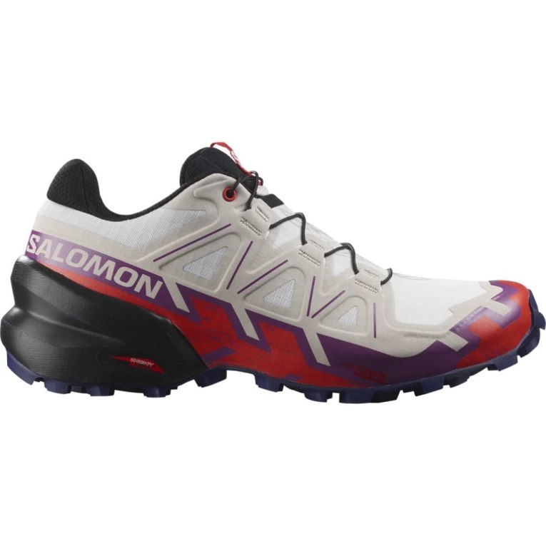 Sapatilhas Trail Running Salomon Speedcross 6 Feminino Branco Vermelhas | PT D90658